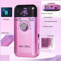 Powerful 45000RPM Rechargeable Nail Drill for Gel Nails