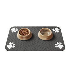 Premium Non-Slip Pet Feeding Mat — Leakproof Paw Print
