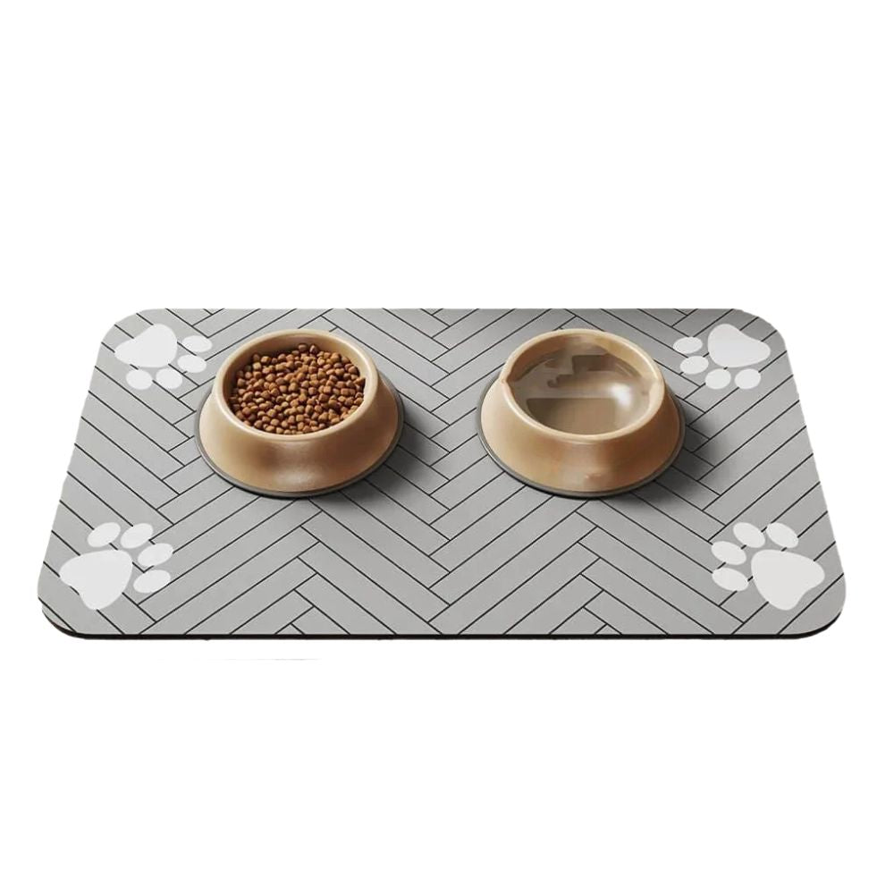 Premium Non-Slip Pet Feeding Mat — Leakproof Paw Print