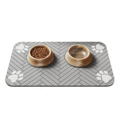 Premium Non-Slip Pet Feeding Mat — Leakproof Paw Print