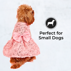 Pink Flower Puppy Princess Spring Dress