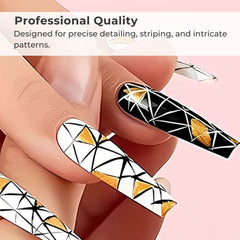 Pro Nail Art Brush Set 5PCS for Lines, Stripes & Flowers
