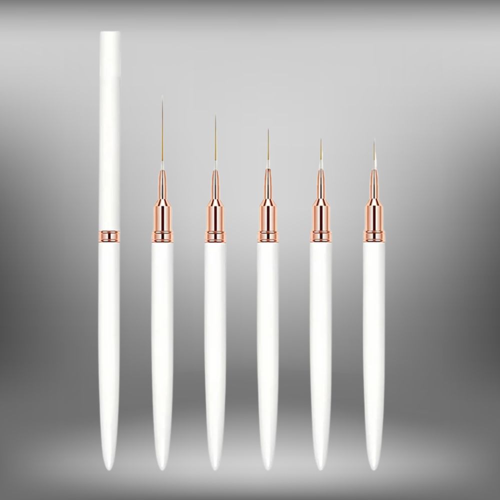 Pro Nail Art Brush Set 5PCS for Lines, Stripes & Flowers