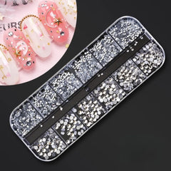 Pro Nail Art Gems Glitter Rhinestones Beads Decoration Kit