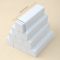 Pro Nail Buffers & Files Set - 10 White Sponge Blocks