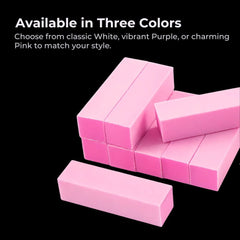 Pro Nail Buffers & Files Set - 10 White Sponge Blocks