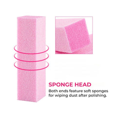 Pro Nail Buffers & Files Set - 10 White Sponge Blocks