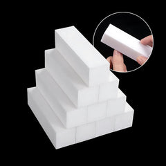 Pro Nail Buffers & Files Set - 10 White Sponge Blocks