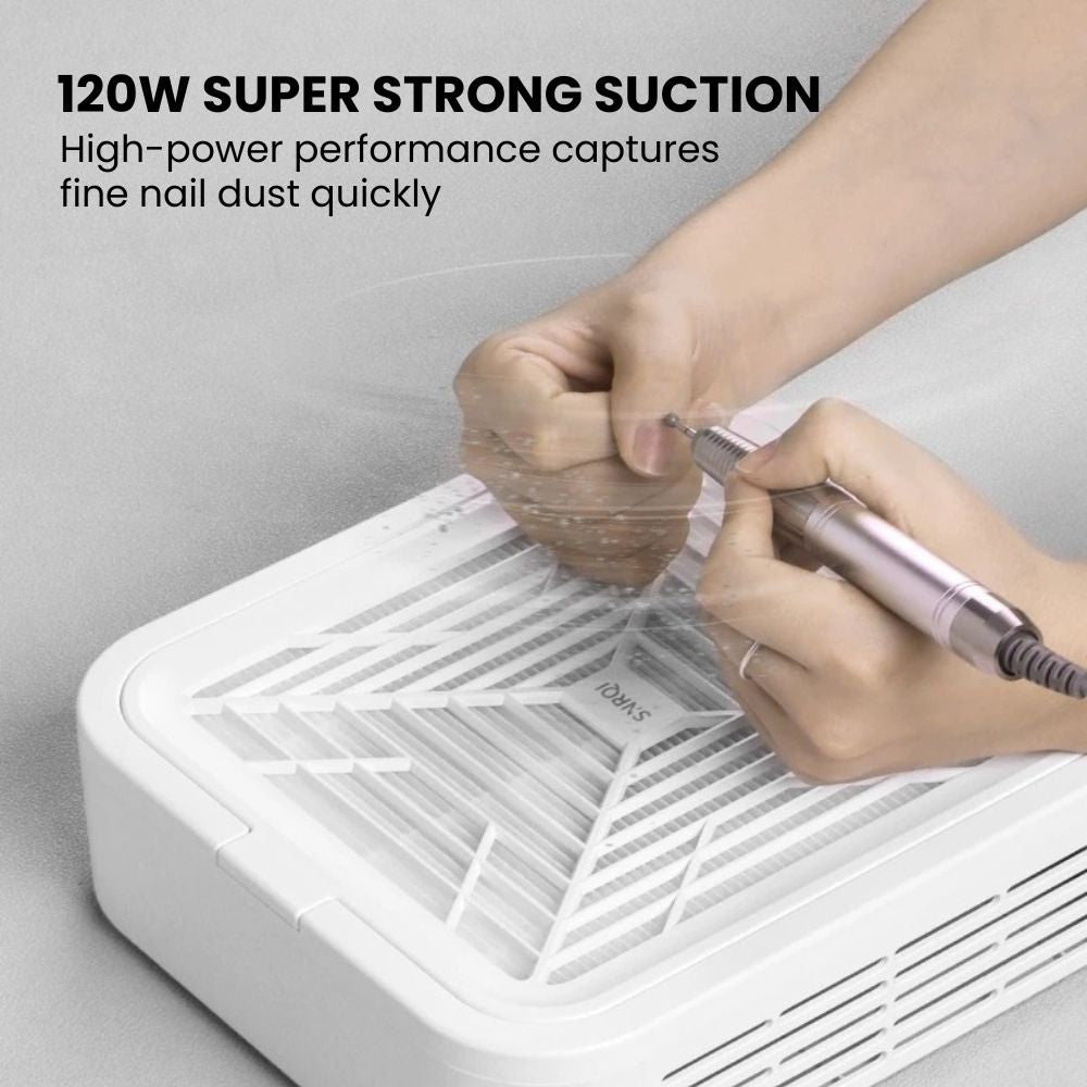 Professional 120W Nail Dust Remover with Adjustable Speed - super strong suction