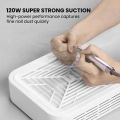 Professional 120W Nail Dust Remover with Adjustable Speed - super strong suction