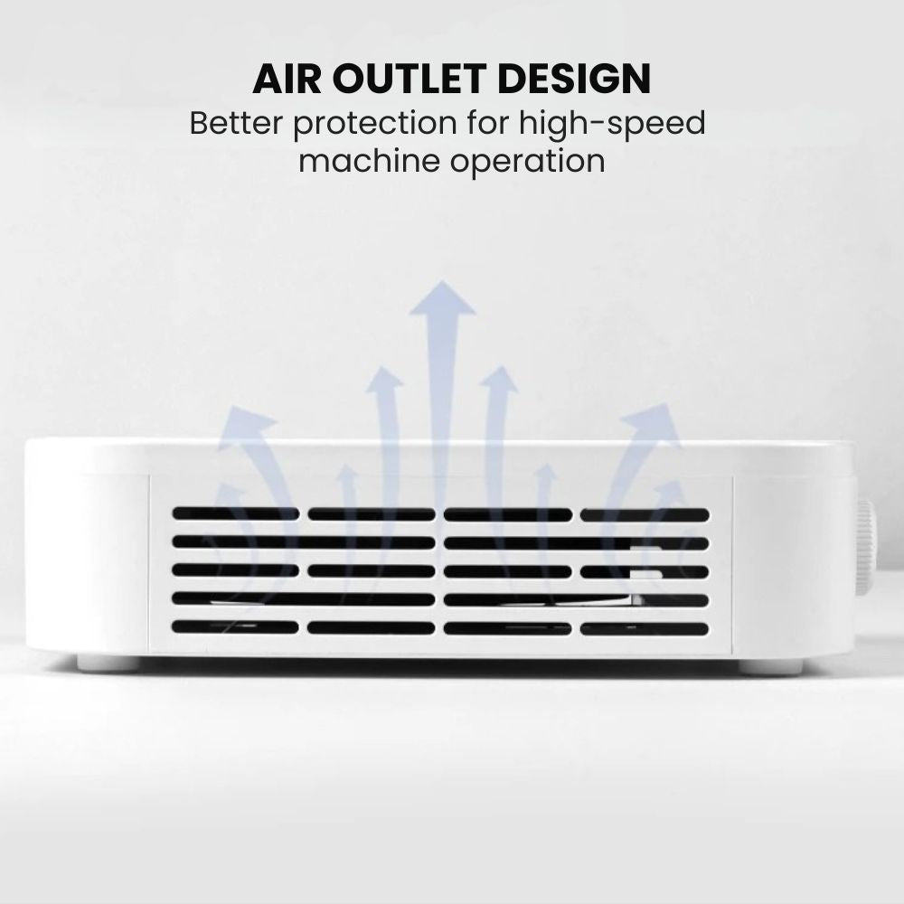 Professional 120W Nail Dust Remover with Adjustable Speed - air outlet design