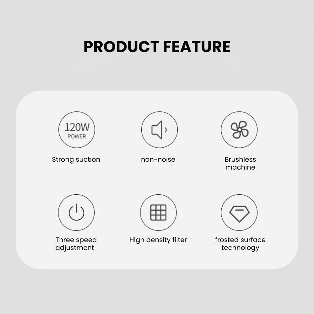 Professional 120W Nail Dust Remover with Adjustable Speed - features