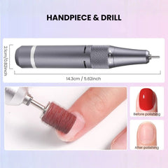 Professional 35000RPM Rechargeable Nail Drill Kit - handpiece