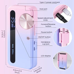 Professional 35000RPM Rechargeable Nail Drill Kit - details