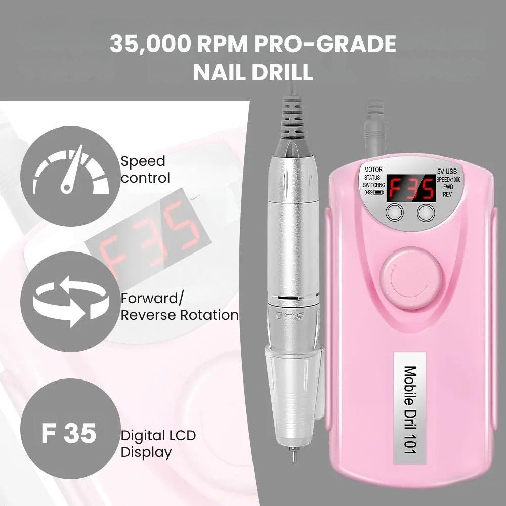 Professional Rechargeable Electric Nail Drill Machine - pro grade
