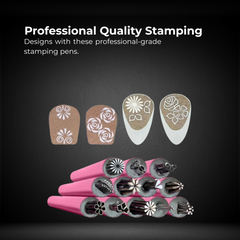 Chic Nail Art Stamp Pen Set 9D Daisy Star Heart DIY