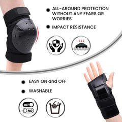 Protective Gear Set 6 Pcs – Knee, Elbow & Wrist Pads for All Ages