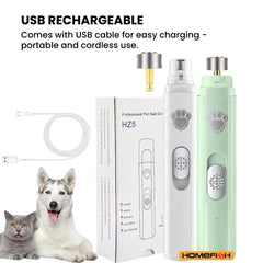 Quiet USB Pet Nail Grinder — Rechargeable Trimmer