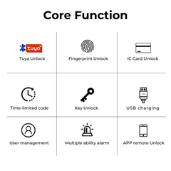 RFID Fingerprint Smart Door Lock — Tuya App Control