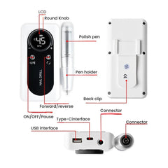Rechargeable Electric Nail Drill Kit for Manicure & Pedicure
