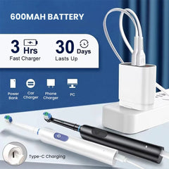Rechargeable Electric Toothbrush 5 Modes with 4 Brush Heads