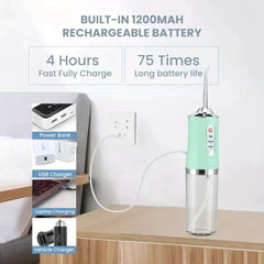 Rechargeable Water Flosser Teeth Cleaner – 3 Modes, 4 Jets