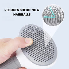 Self-Cleaning Pet Grooming Brush — Massage & Deshedding