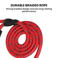 Reflective Braided Dog Leash with 360° Metal Clasp