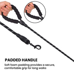 Reflective Braided Dog Leash with 360° Metal Clasp