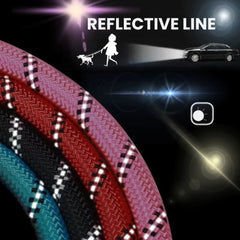 Reflective Braided Dog Leash with 360° Metal Clasp