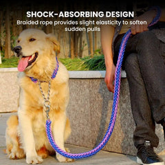 Reflective Braided Rope Dog Leash — Heavy-Duty