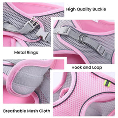 Reflective Mesh Pet Harness – Adjustable & Soft