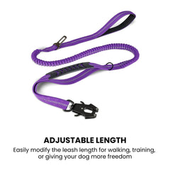 Reflective Rope Dog Leash – Heavy Duty Adjustable Handle