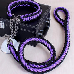 Reflective Braided Rope Dog Leash — Heavy-Duty