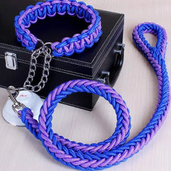 Reflective Braided Rope Dog Leash — Heavy-Duty