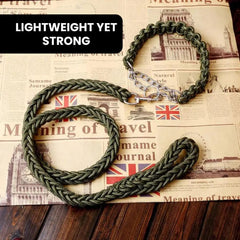 Reflective Braided Rope Dog Leash — Heavy-Duty