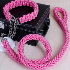 Reflective Braided Rope Dog Leash — Heavy-Duty