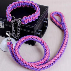Reflective Braided Rope Dog Leash — Heavy-Duty