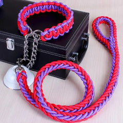 Reflective Braided Rope Dog Leash — Heavy-Duty