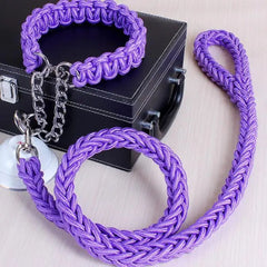 Reflective Braided Rope Dog Leash — Heavy-Duty