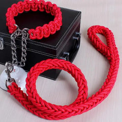 Reflective Braided Rope Dog Leash — Heavy-Duty