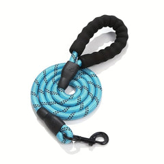 Reflective Padded Rope Dog Leash — Comfort Handle, Durable