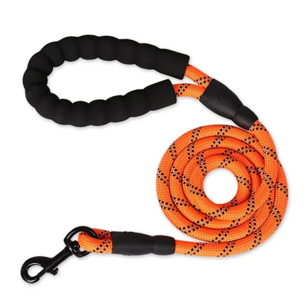 Reflective Padded Rope Dog Leash — Comfort Handle, Durable