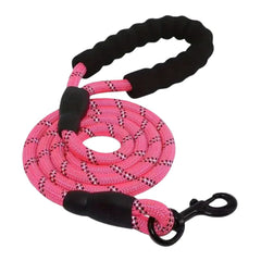 Reflective Padded Rope Dog Leash — Comfort Handle, Durable