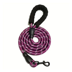 Reflective Padded Rope Dog Leash — Comfort Handle, Durable
