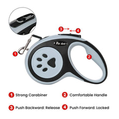 Retractable Dog Leash — 3m / 5m Comfort Grip