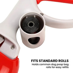 Retractable Dog Poop Bag Dispenser with Ergonomic Handle