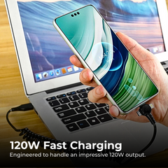 120W 3-in-1 Retractable Fast Charging Cable