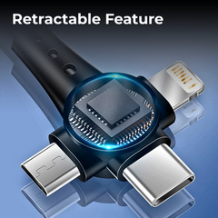 120W 3-in-1 Retractable Fast Charging Cable