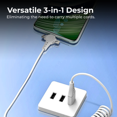 120W 3-in-1 Retractable Fast Charging Cable